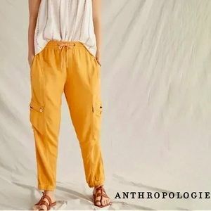 Anthropologie Mustard Cargo Pocket Jogger Pants